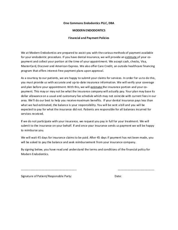 Patient Registration - Modern Endodontics